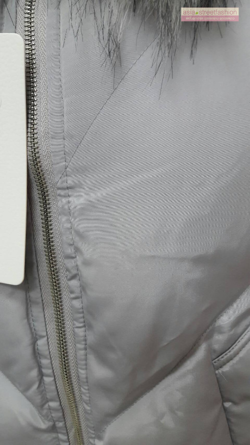 เสื้อกันหนาวฮู้ดดี้ ทรงยาว แต่งเฟอร์หนาฟู เทา งานเกรดดีเหมือนแบบ อุ่นมาก หิมะก็เอาอยู่ (ถอดขนถอดฮู้ดได้)