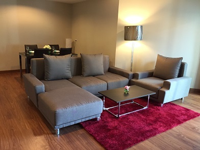 คอนโดBelle Grand Rama 9 ให้เช่า 45,000 / เดือน คอนโด 2 Beds 2 Bathrooms ตึกA พื้นที่ 97 SQM ชั้น17 วิว สระ