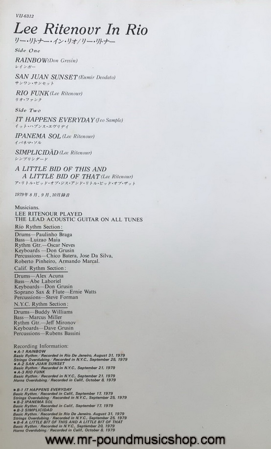 Lee Ritenour - Lee Ritenour In Rio