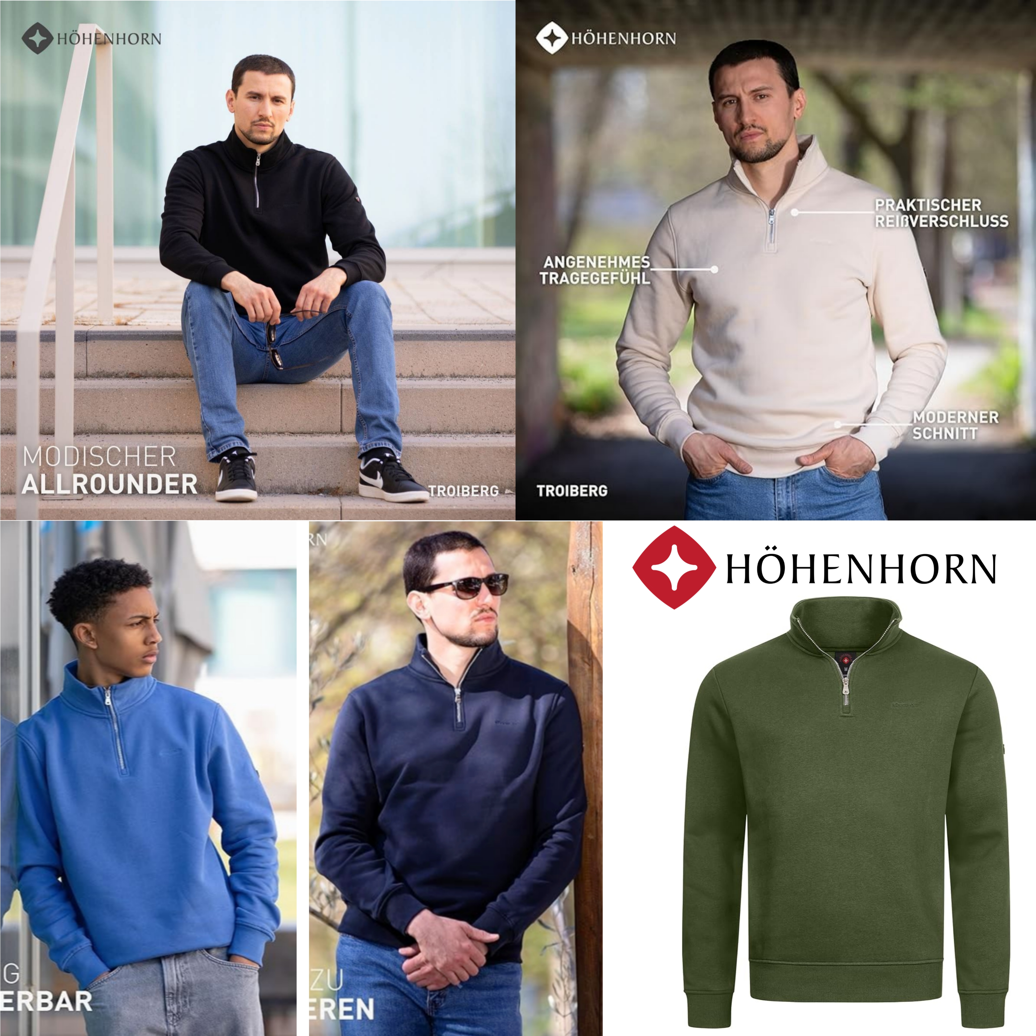 Höhenhorn Troiberg Men's Pullover 1/4 Zip Sweatshirt