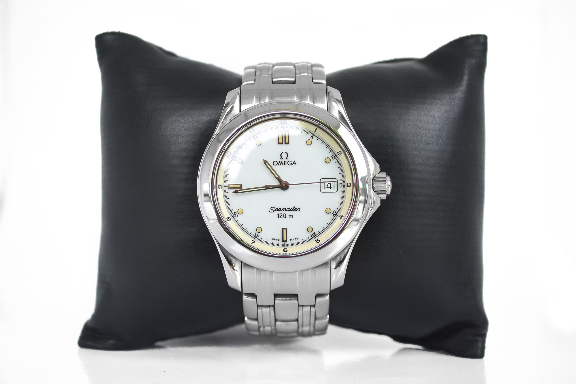 Omega Seamaster 120M Boy Size Quartz หน้าขาว สายเหล็ก (Sold)