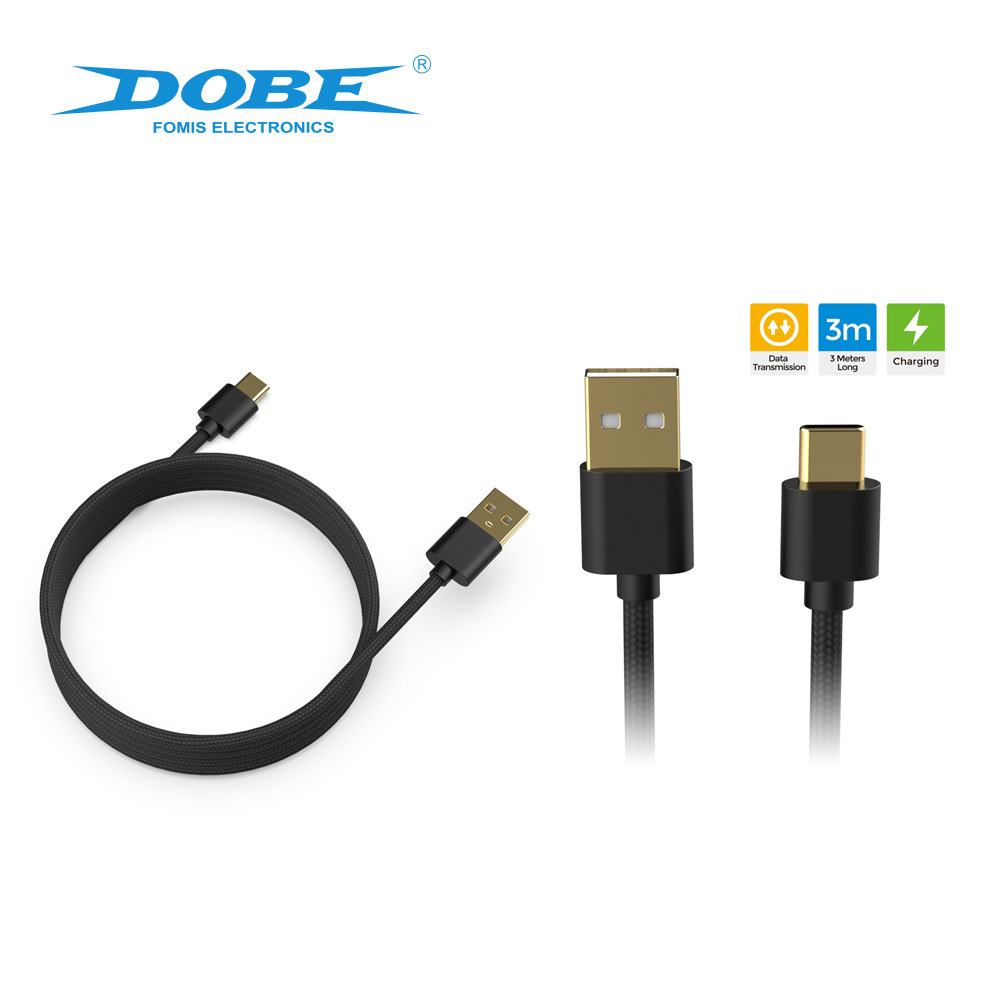 DOBE TP5-3585 สาย Type-C ข้อมูล+ชาร์จ หัวทองเหลือง (ยาว3เมตร)