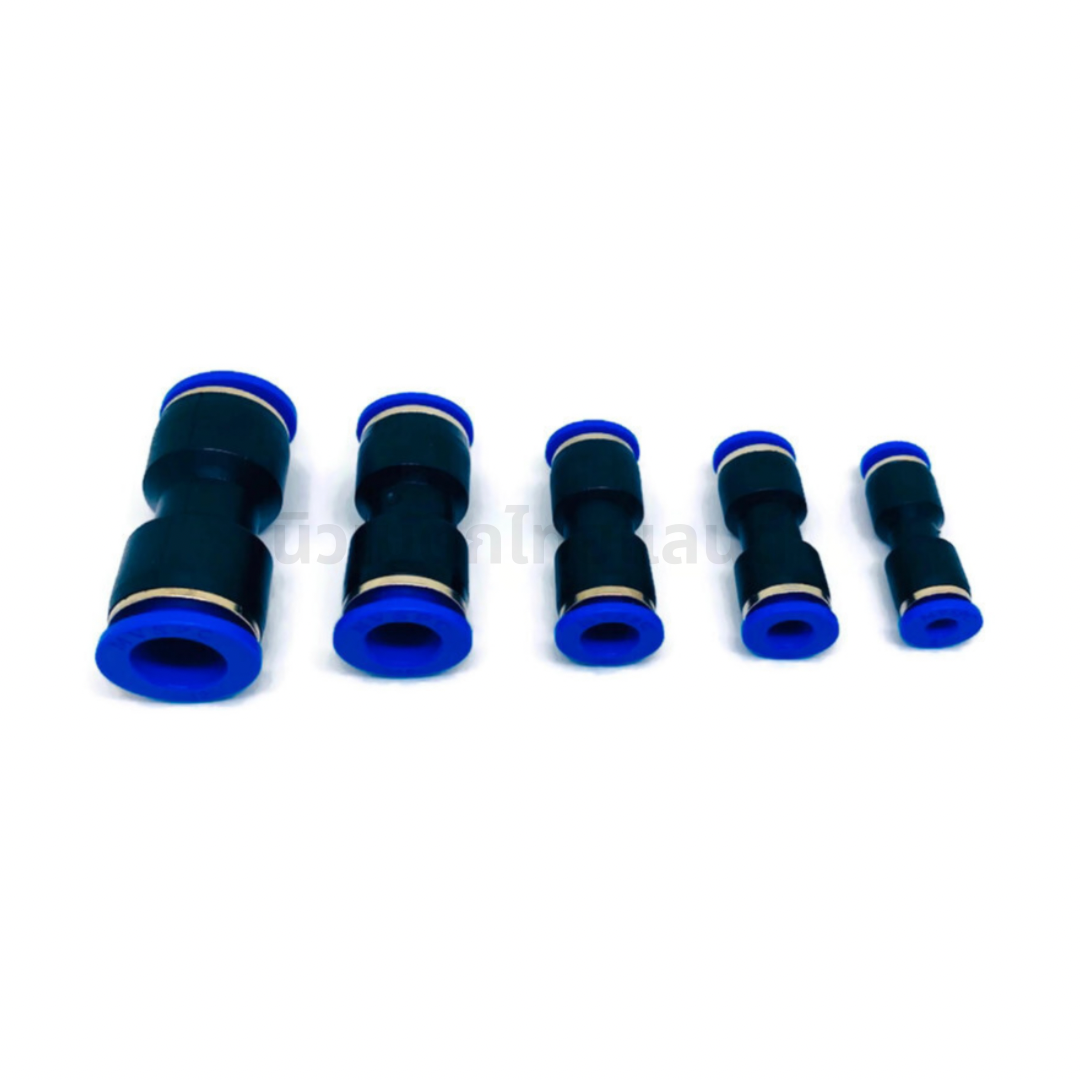 ข้อต่อลมตรงชน PU เสียบสายลม 2 ด้าน