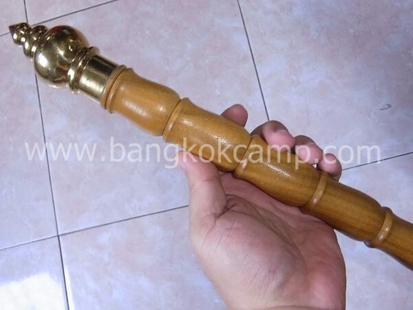 ไม้มงคลหายาก... ไม้ตะพด(พยอม) ลายสวยมาก หัวขุน+ท้ายทองเหลือง ยาว105ซม