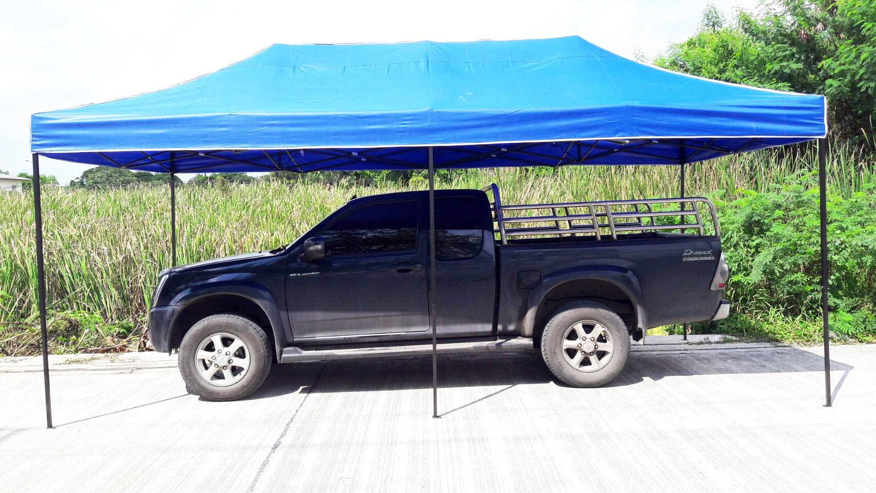 เต็นท์พับได้ สีน้ำเงิน ขนาด 3m x 6m