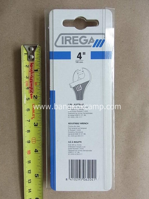 ประแจเลื่อน IREGA ขนาด 4 นิ้ว สเปน Made in Spain ใหม่ แท้. (แพ็คฟ้า)