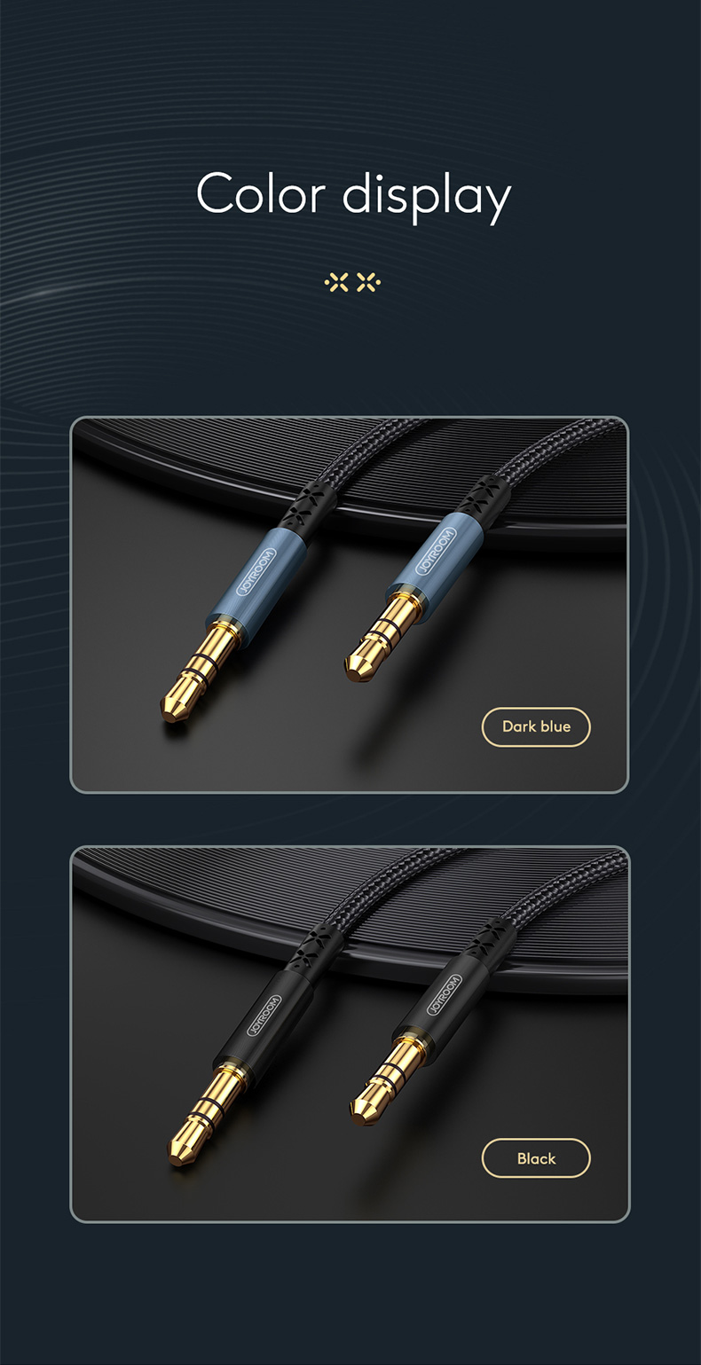 Joyroom A1. AUX car stereo audio cable - สายเชื่อมต่อสัญญาณเสียง 3.5mm สาย 1เมตร 2เมตร