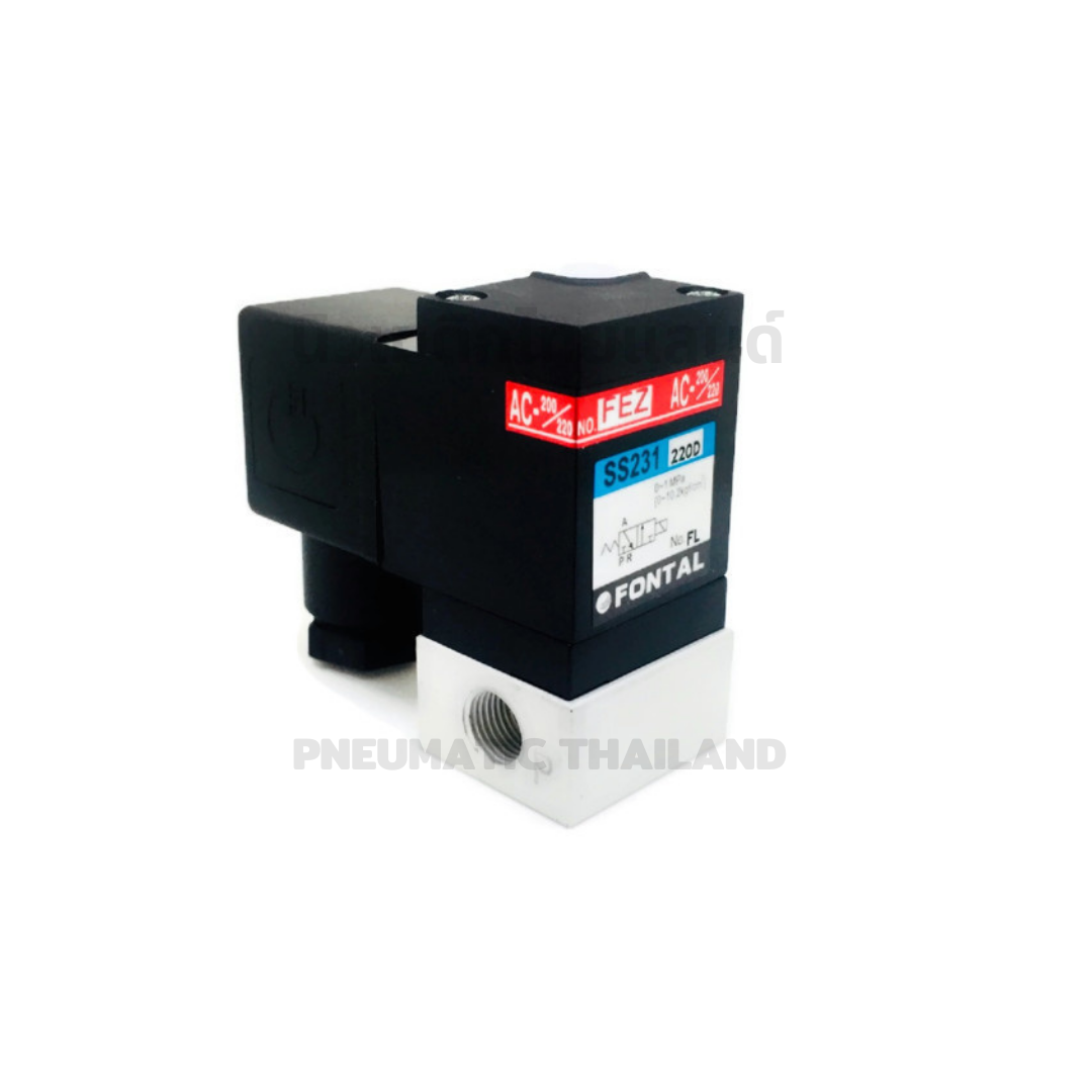 FONTAL SS231-01-220D Solenoid Valve โซลินอยด์วาล์ว 3/2 แทน Parker Kuroda