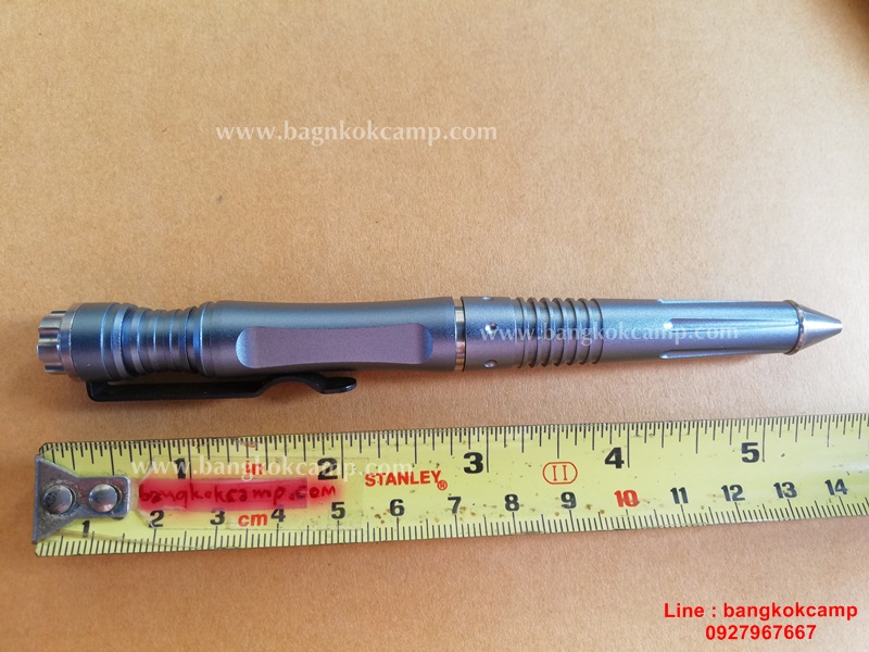 ปากกาแทคนิคอล Tactical Pen ปลายคาร์ไบท์ (กระแทกกระจกได้ แข็งมากใช้ขูด-เขียนโลหะได้) สีฟ้า