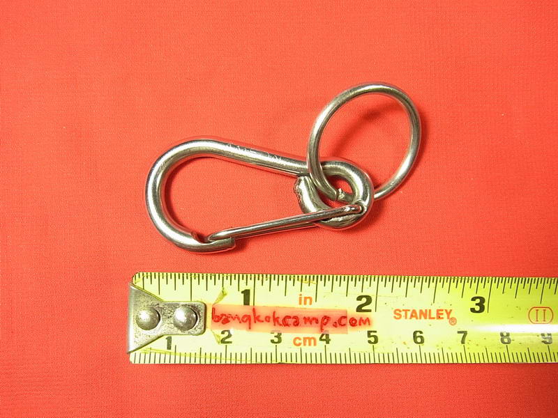 พวงกุญแจ2อัน คาราบิเนอร์ Carabiners สแน็ปลิงค์ Snaplink ตะขอเกี่ยว - สแตนเลส (แบบบอลลูน) ยาว2นิ้ว (2อัน)