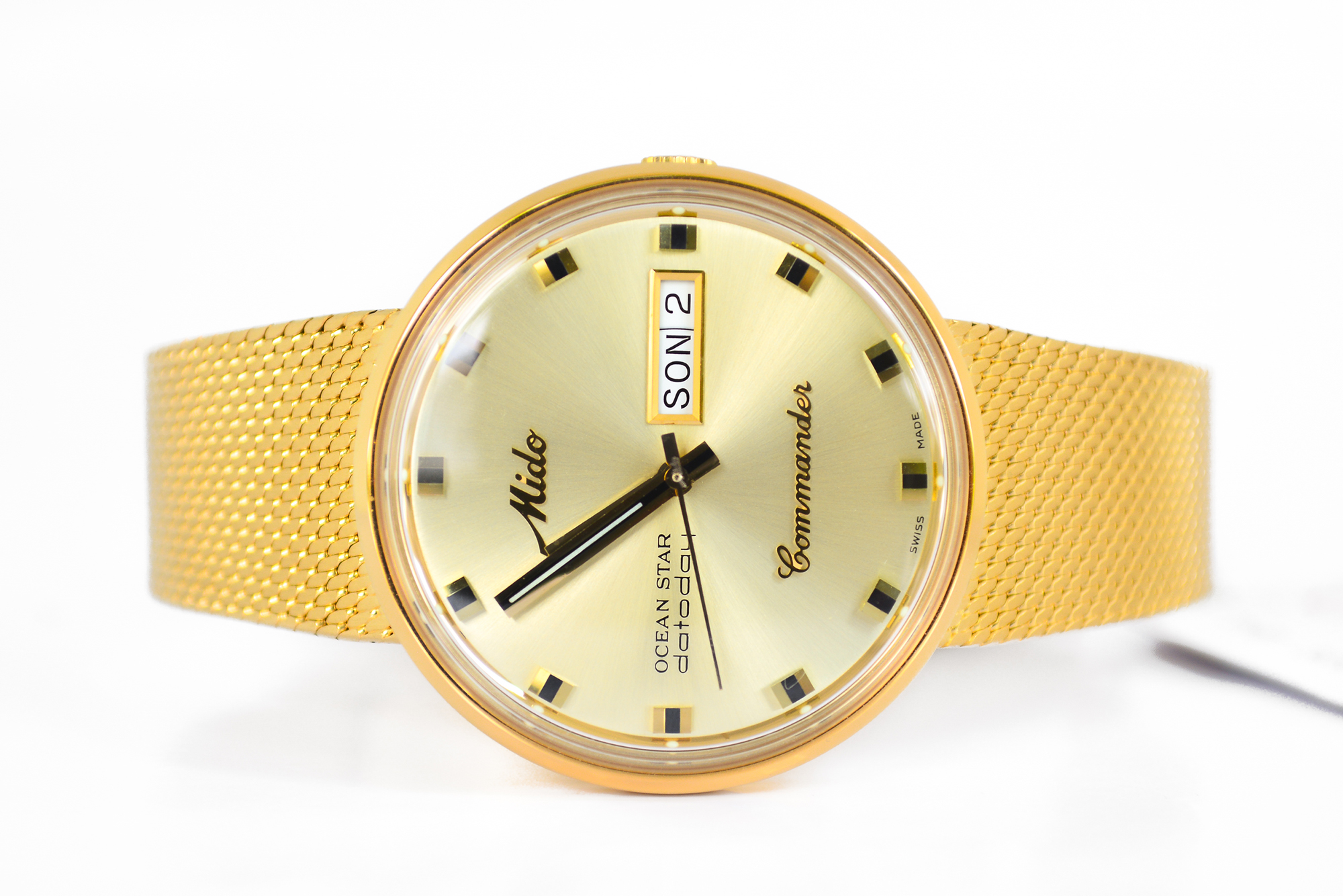 NEW:Mido Commander Automatic Aquadur เรือนทอง สายถัก