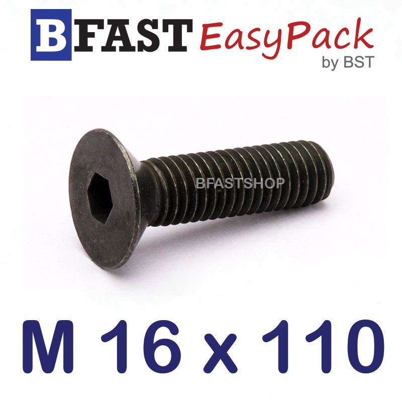สกรูหัวจมเตเปอร์ดำ M 16 x 110