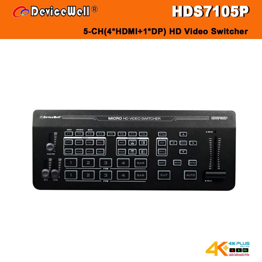 Devicewell HDS7105P HD Video Switcher (4HDMI+1DP)