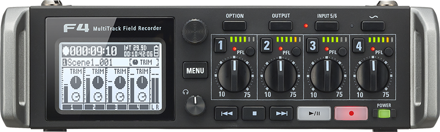 ZOOM F4 Multitrack Field Recorder / 6 Inputs / 8 Tracks
