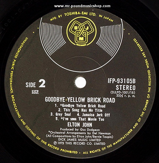 Elton Jones - Goodbye Yellow Brick Road