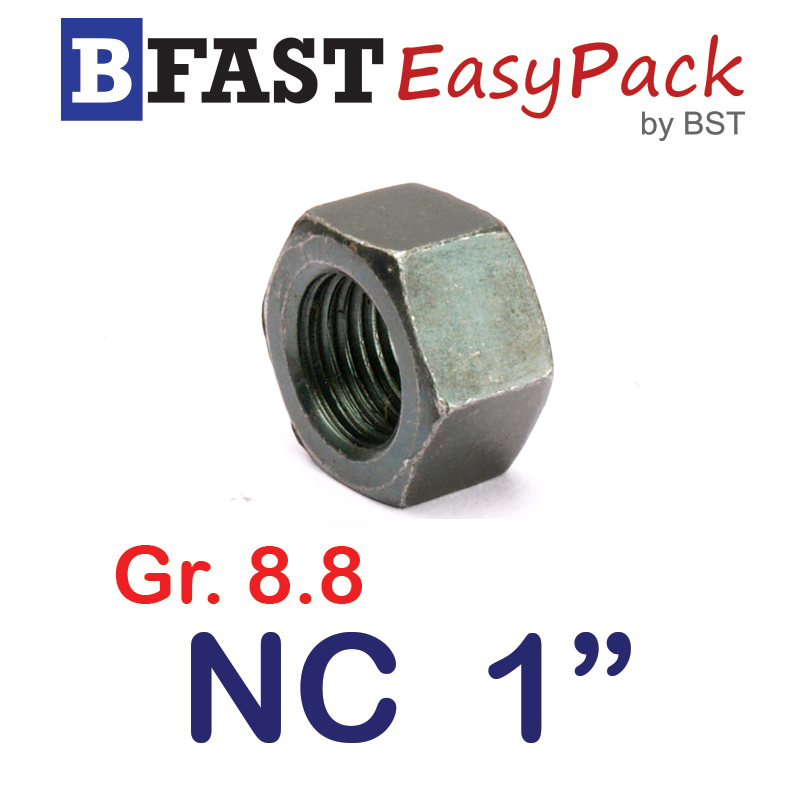 หัวน็อต NC 1" *เหล็กแข็งเกรด 8.8* (1 ตัว)