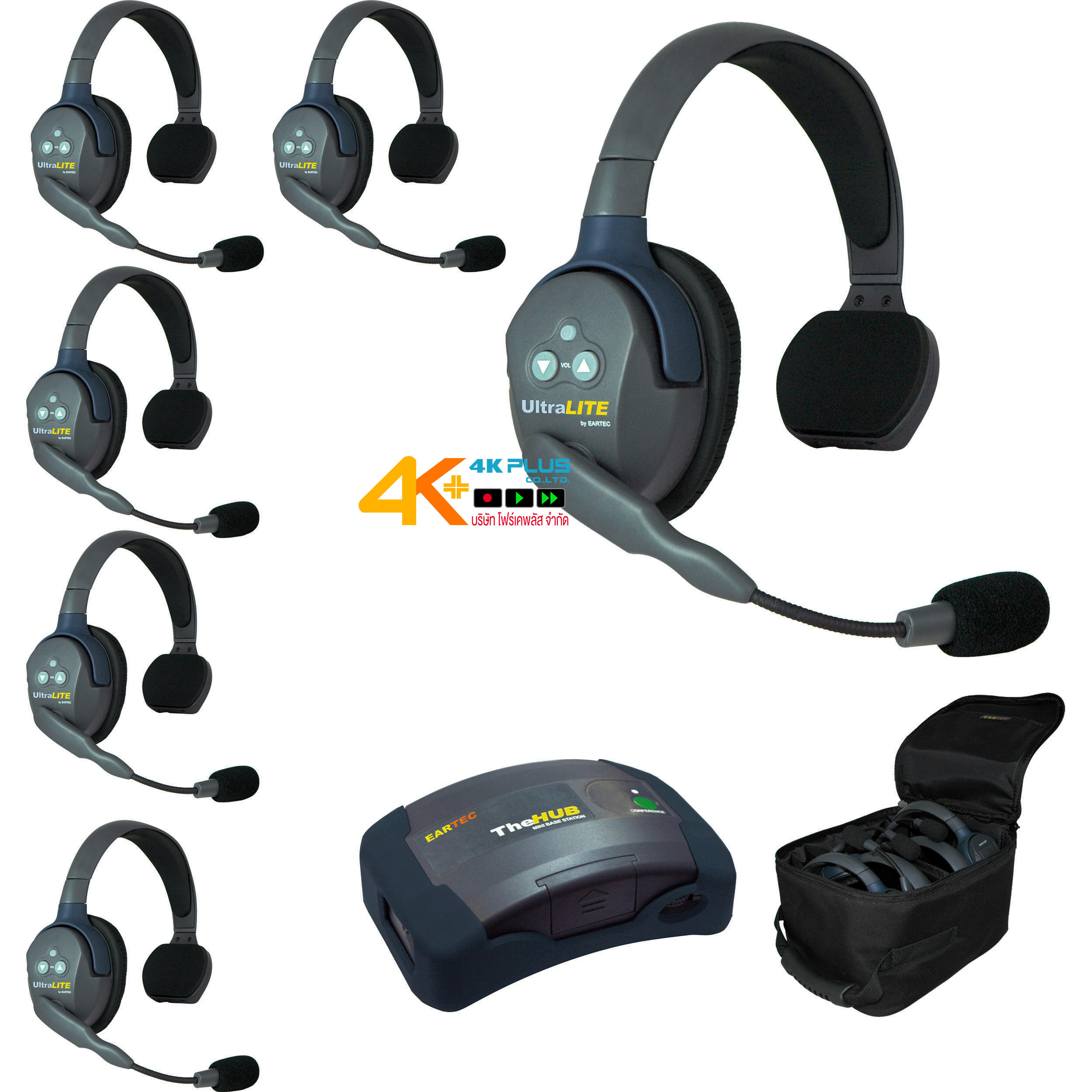 Eartec UltraLITE 7 Person HUB Intercom System with Max 4G Single Headset 7 ผู้ใช้งาน ระยะ 400 เมตร
