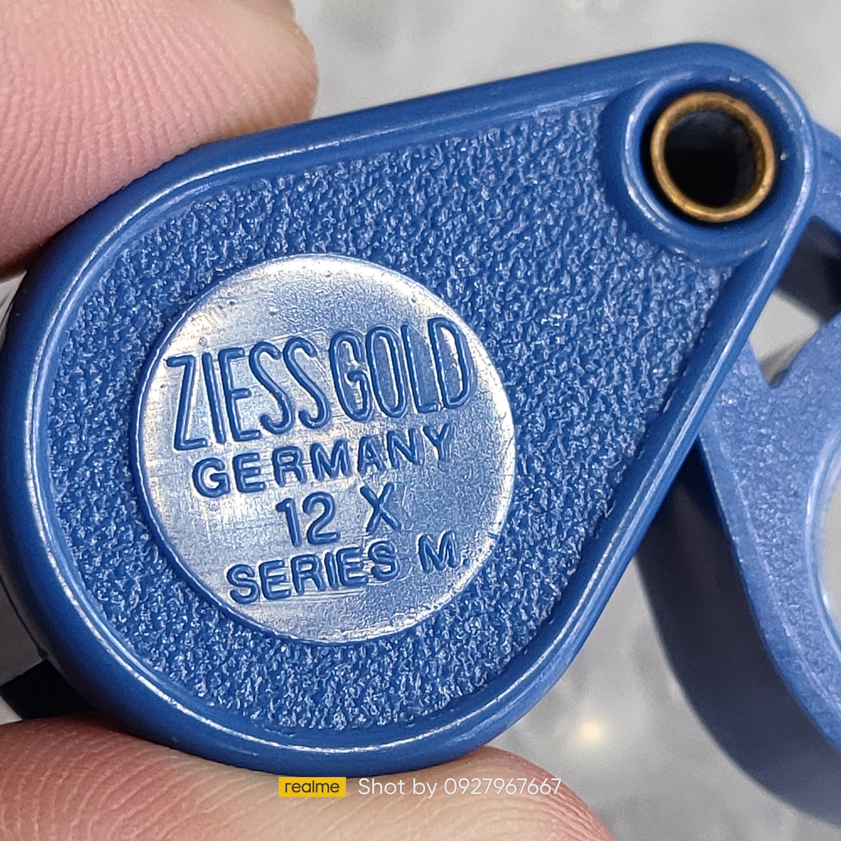 กล้องส่องพระ / จิวเวอรี่ ZIESS GOLD 12x Series M รุ่นเก่า แกนทองเหลือง ใหม่เก่าเก็บ (ฟ้า-เทา)