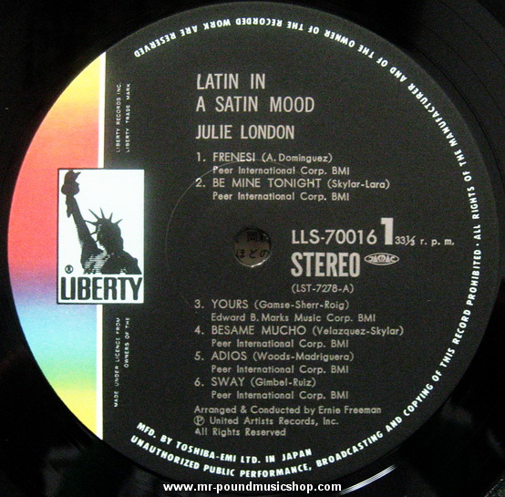 Julie London - Sings : Latin in A Satin Mood
