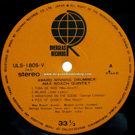 Max Roach Quintet - Award-Winning Drummer