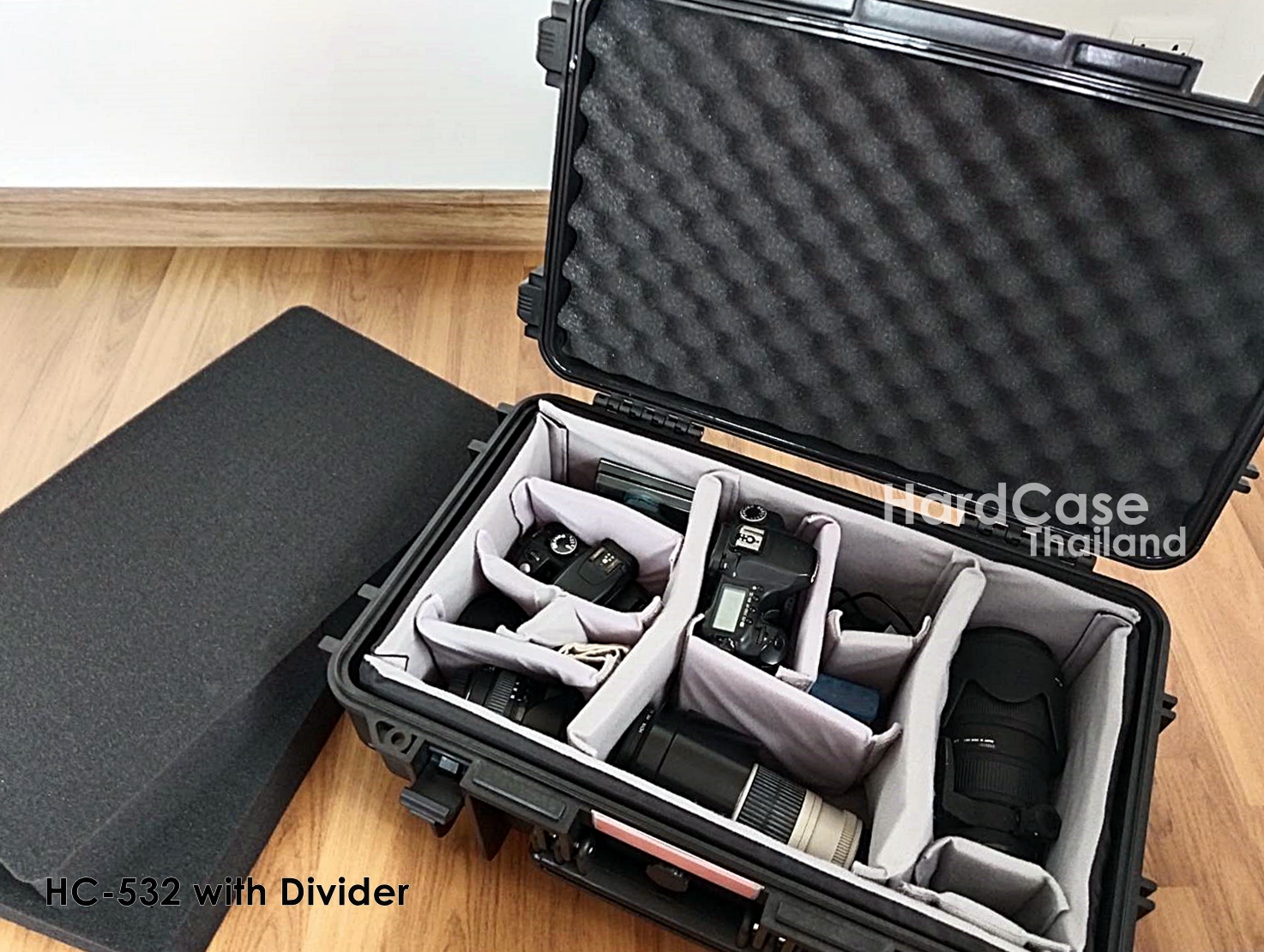 กระเป๋ากล้อง กล่องกันกระแทก Hardcase (Light) รุ่น HC-532 with Divide ไส้ตีนตุ๊กแก