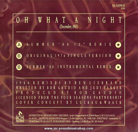 The Four Seasons featuring. Frankie Valli - Oh What A Night (December, 1963)