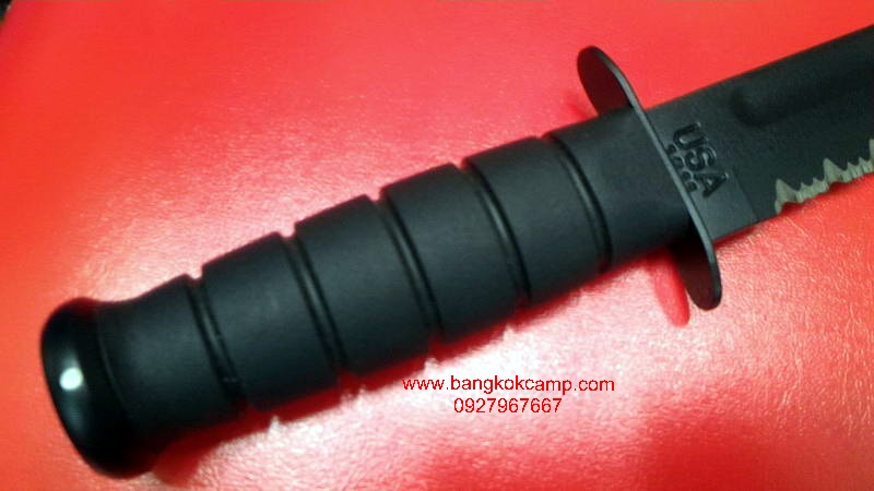 มีด kabar 1211.. KA-BAR 1211 Full Size Fighting Knife 7" Black Plain Blade, Kraton G Handle