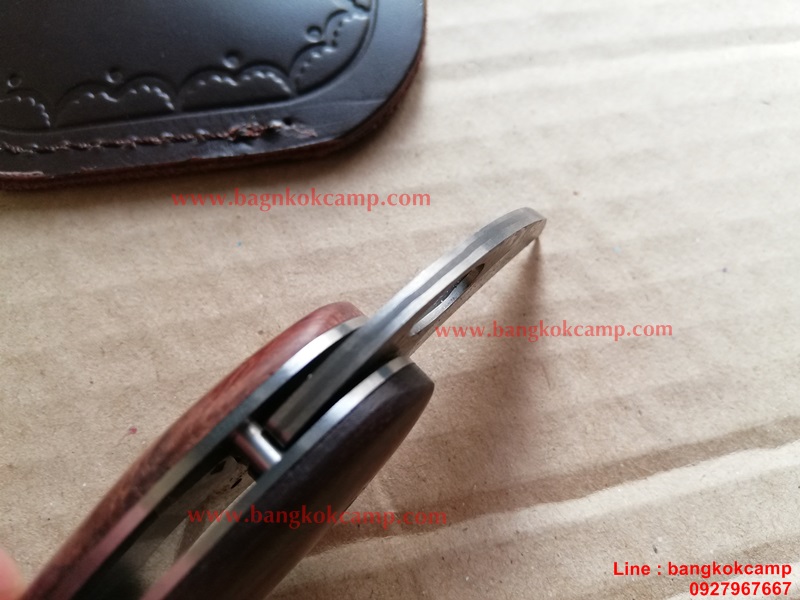 มีดพับ ดามัสกัส Damascus พร้อมซองหนังแท้ (5)