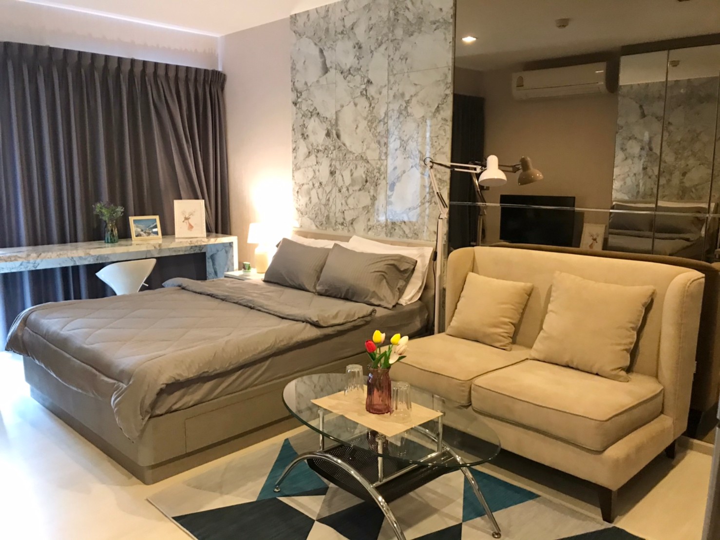 ให้เช่าคอนโด Rhythm Sukhumvit 36 - 38 (ริทึ่ม สุขุมวิท 36-38) ห้องสตูดิโอ 1 นอน ขนาด 24 ตรม.ชั้น 12 - Unit 12-A08