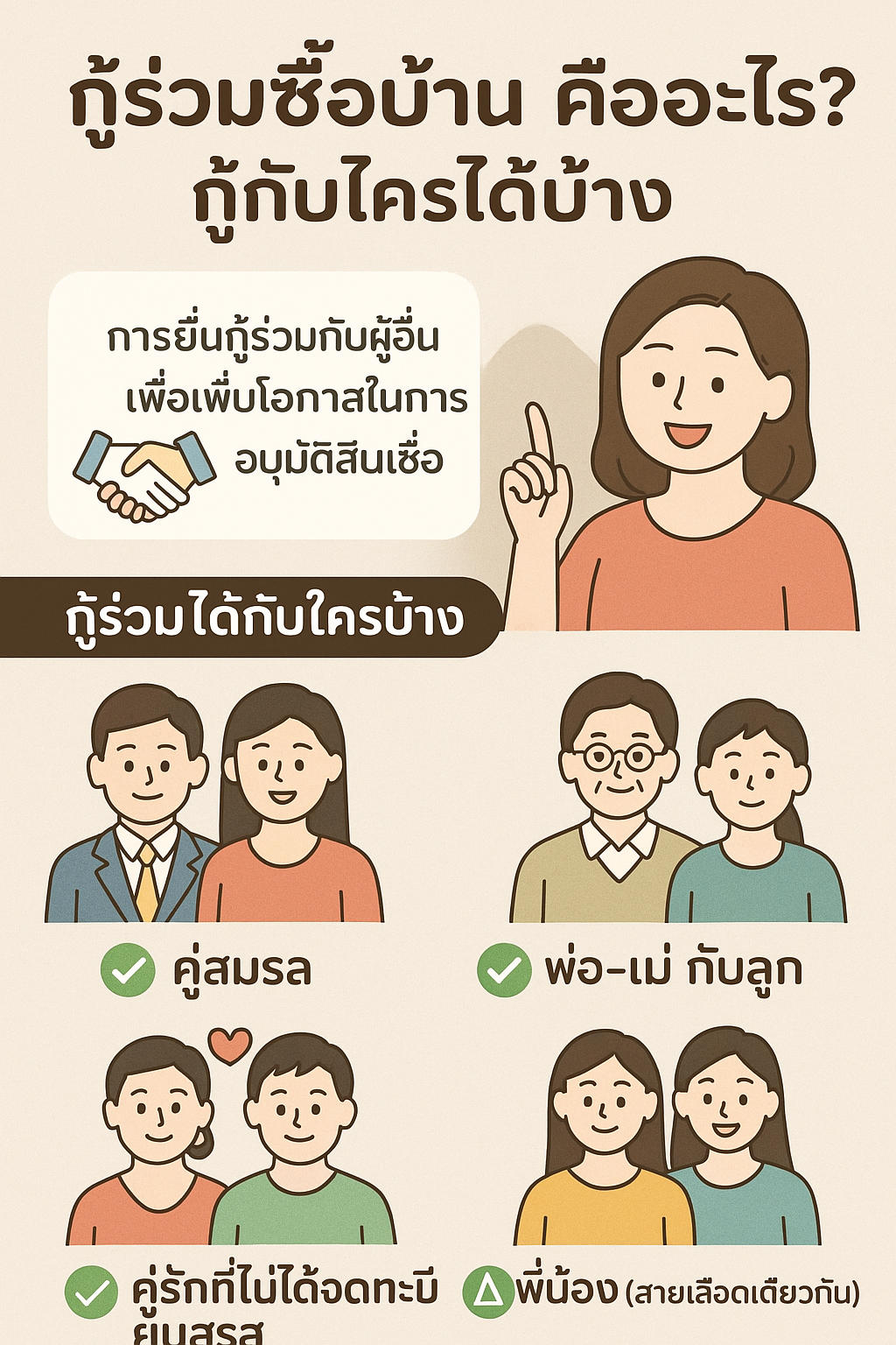 กู้ร่วมซื้อบ้าน คืออะไร? กู้กับใครได้บ้าง? เพิ่มโอกาสกู้ผ่านได้ง่ายขึ้น