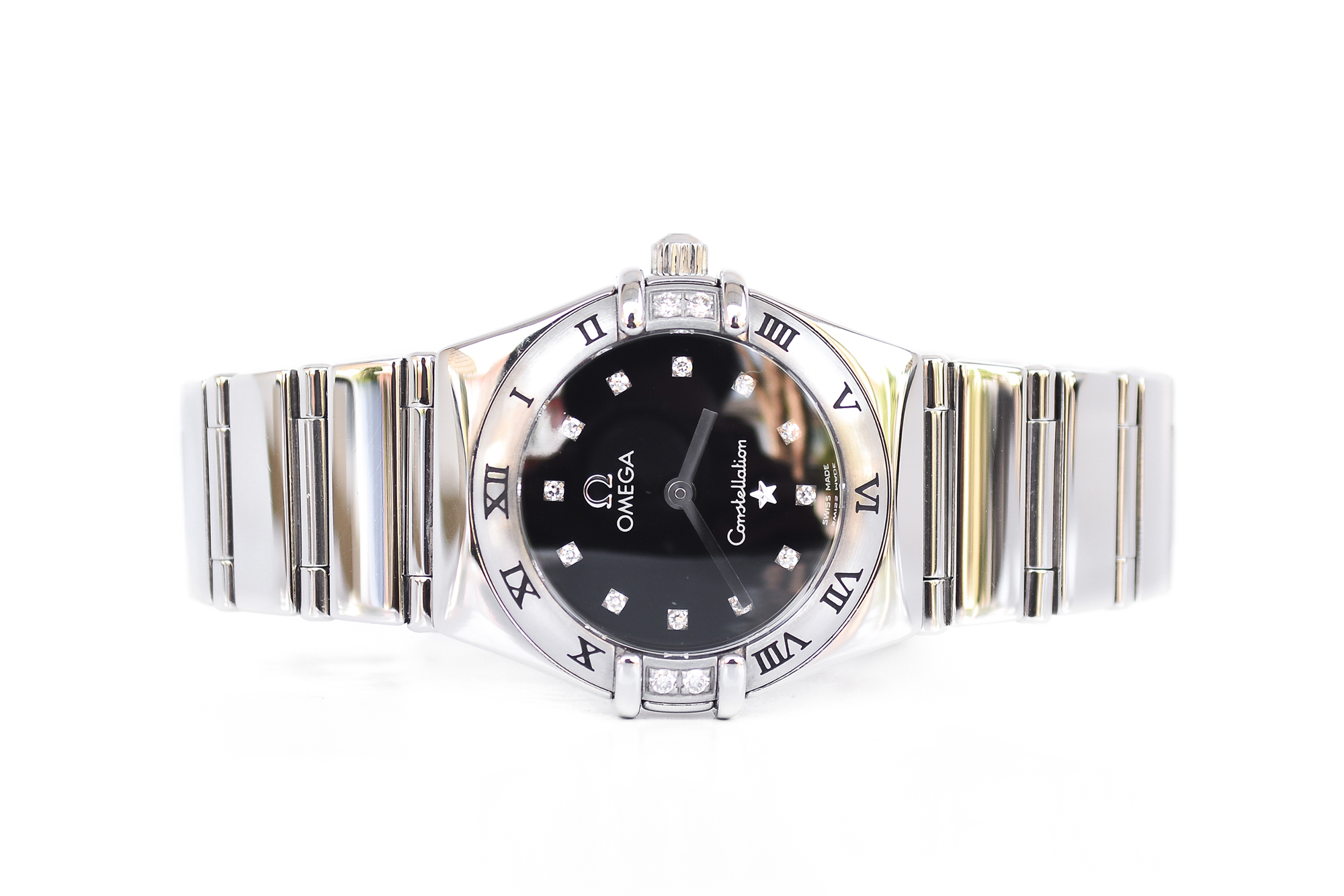 Omega Constellation My Choice Mini lady หน้าดำ ฝังเพชร (Sold)