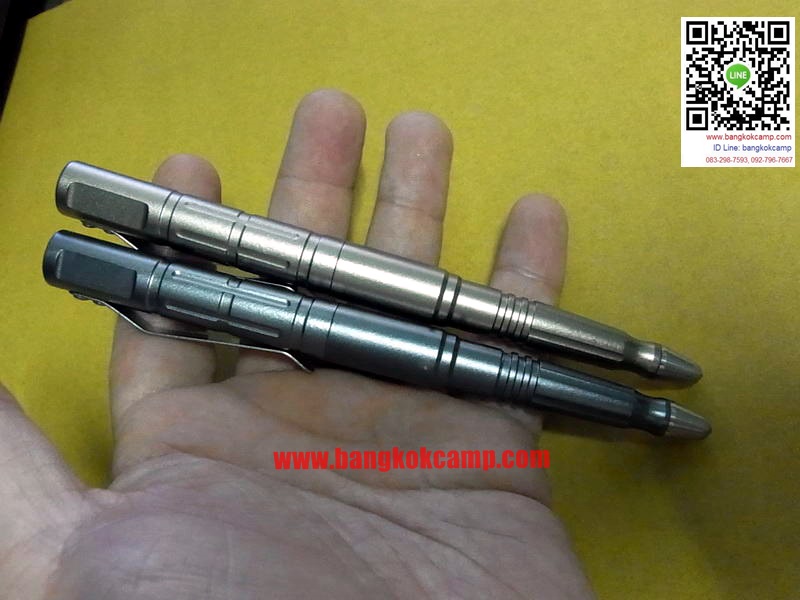 ปากกา Tactical สีฟ้า ปลายคาร์ไบท์(กระแทกกระจกได้) ปลายคาร์ไบท์แข็งมากใช้ขูด-เขียนโลหะได้
