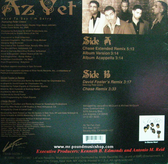 Az Yet Featuring Peter Cetera - Hard To Say I'm Sorry