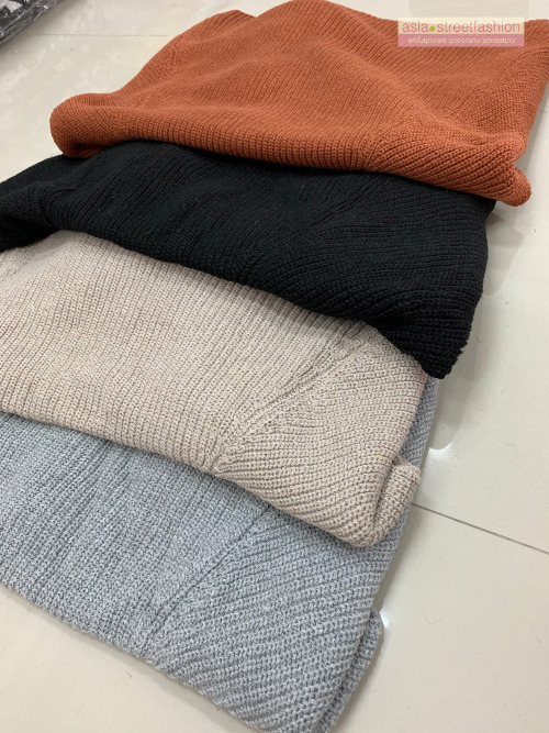 เสื้อคลุมกันหนาว ไหมพรมถัก ตัวสั้นมีฮู๊ด มีให้เลือกหลายสี พร้อมส่ง สีดำ