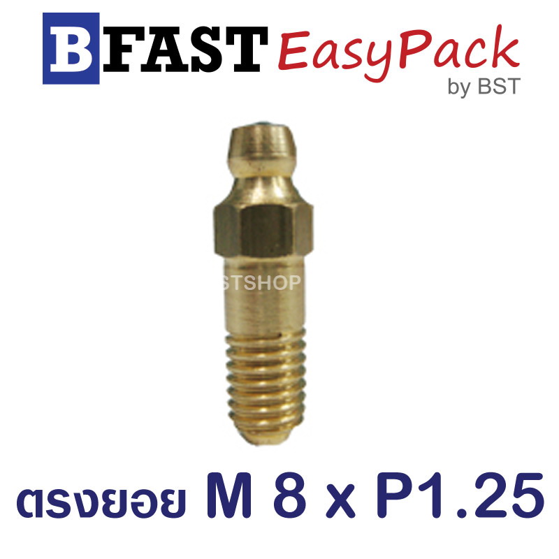 หัวอัดจารบี ตรงยอย M8 x P1.25 (5 ตัว/ถุง)