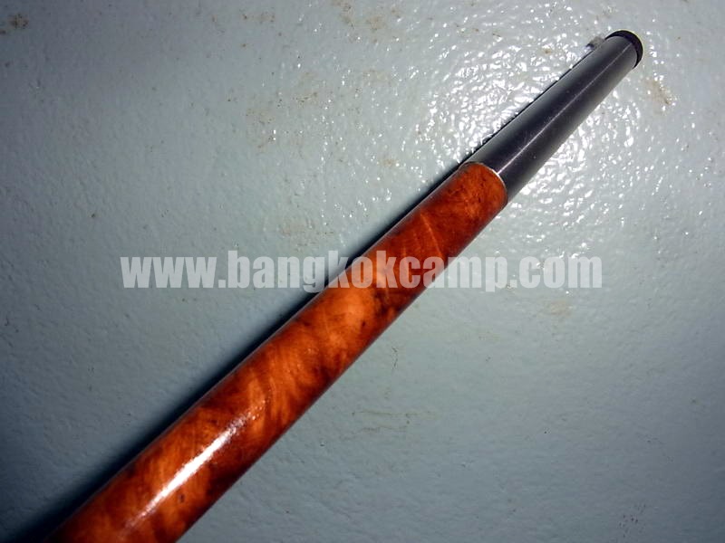 ไม้หายาก... ไม้ตะพด(ไม้ปุ่มประดู่, ปมประดู่) ลายสวยมาก หัว+ท้ายไททาเนียม หัวทรงลูกจันทร์