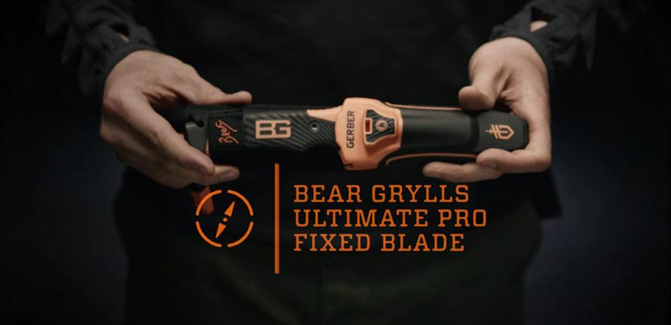 มีดเดินป่า/ยังชีพ Gerber Bear Grylls Ultimate Pro ใหม่ แท้ มีนกหวีดและที่จุดไฟ ของแท้ ของใหม่