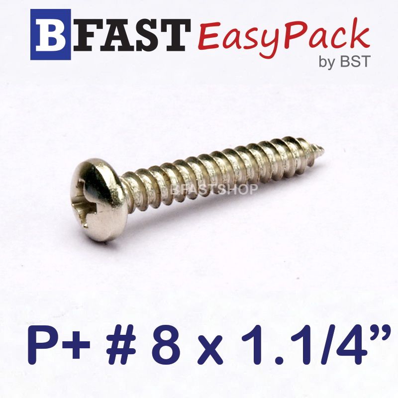 สกรูเกลียวเหล็ก P+ # 8 x 1.1/4" (25 ตัว/ถุง)