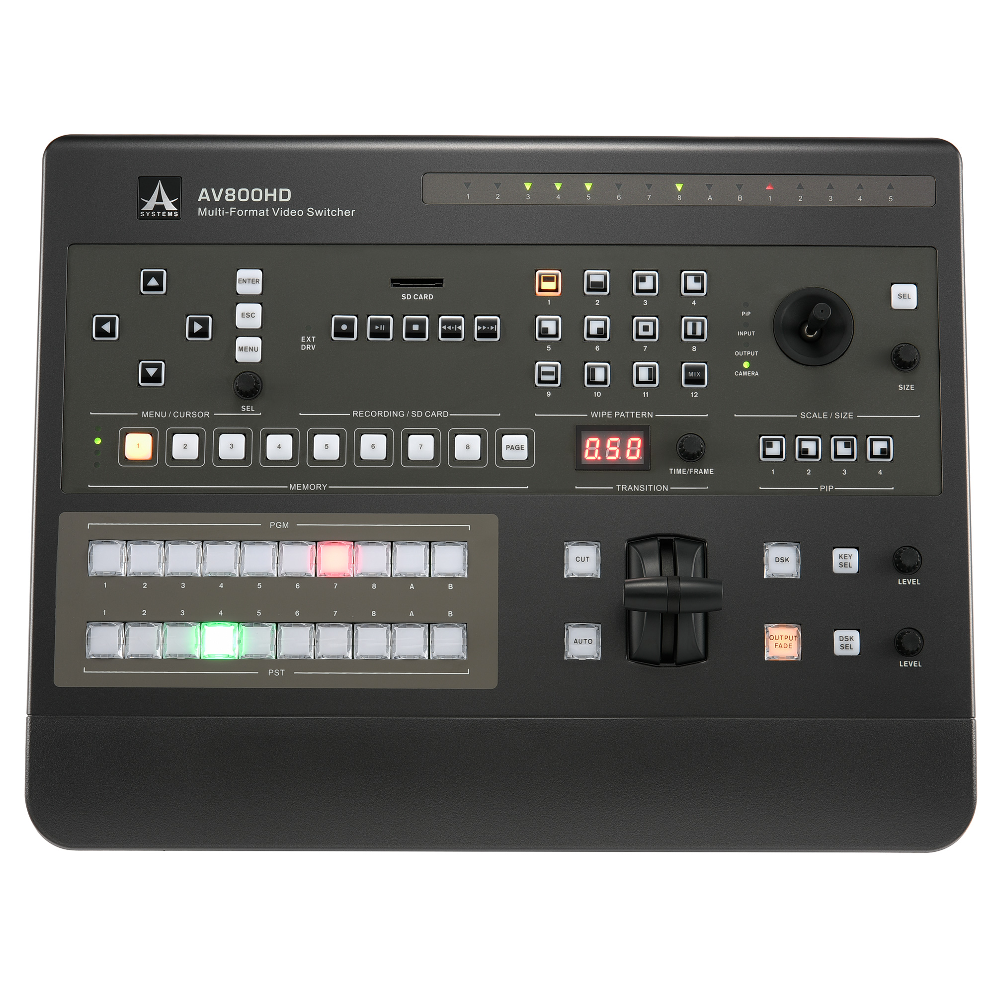 Asystems AV800HD 8 In/5 Out Full HD 10-channel Multi-Format Video Switcher