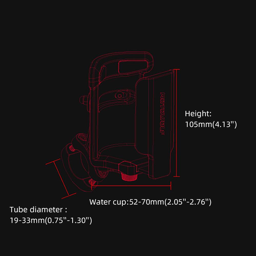 MOTOWOLF MDL3518 - ที่วางแก้วน้ำแท้ ฐานอลูมิเนียม มีให้เลือก 2 แบบ แฮนด์บาร์และก้านกระจก