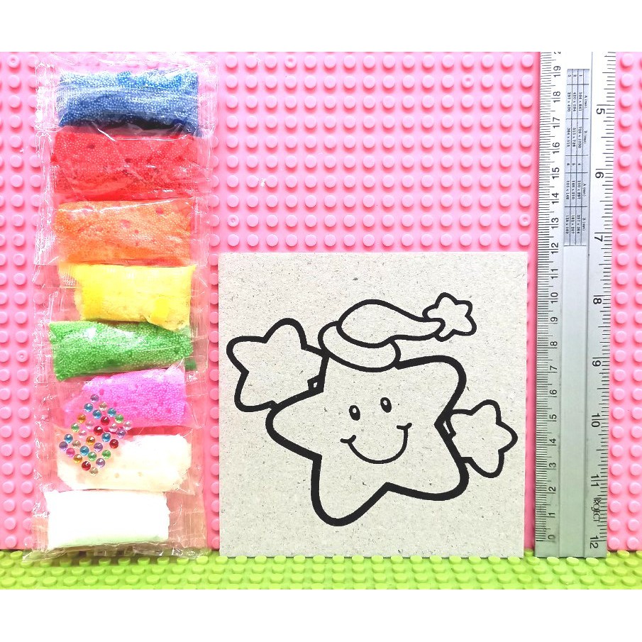 ปั้นแปะดินโฟม ABKพร้อมสีดินโฟม 8 สี PC.Foam clay ขนาด 12.5*12.5 ซม.