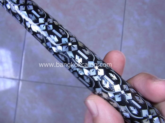 ไม้ครู หรือไม้ถือประดับมุข หัวฤาษีนารอด ท้ายพญานาค