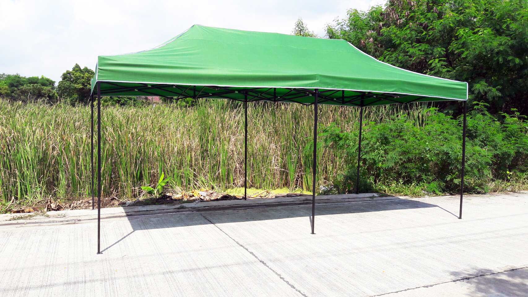 เต็นท์พับได้ สีเขียว ขนาด 3m x 6m