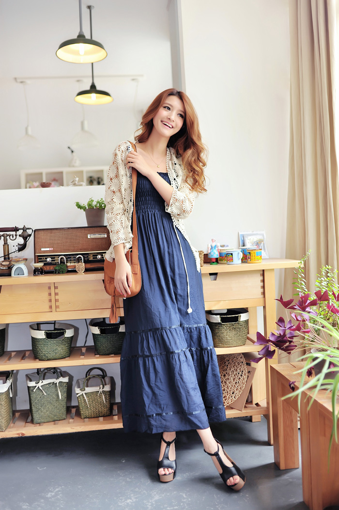 FASHION เสื้อคลุมแฟชั่น ผ้าถัก แขนยาว สีผ้าดิบ เนื้อนิ่ม ใส่สบาย ใช้เป็นผ้าคลุมไหล่ น่ารัก ASIA STREET FASHION