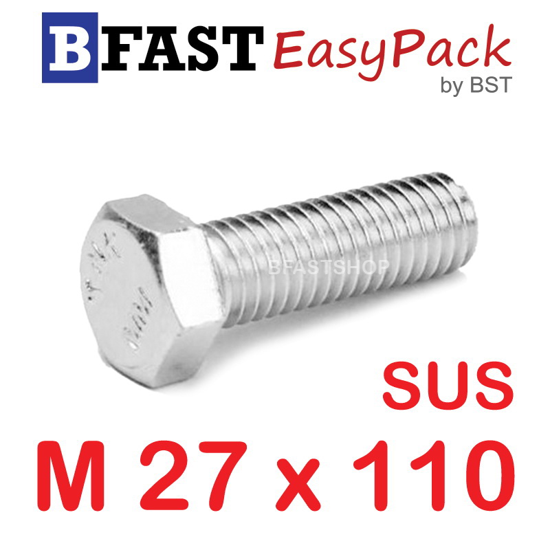สกรูหัวเหลี่ยมสแตนเลส M27 x 110