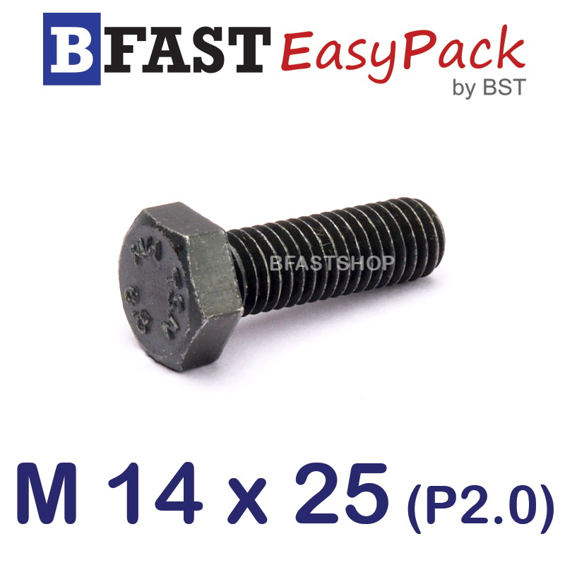 สกรูมิลดำ M 14 x 25 *เกลียวตลอด*