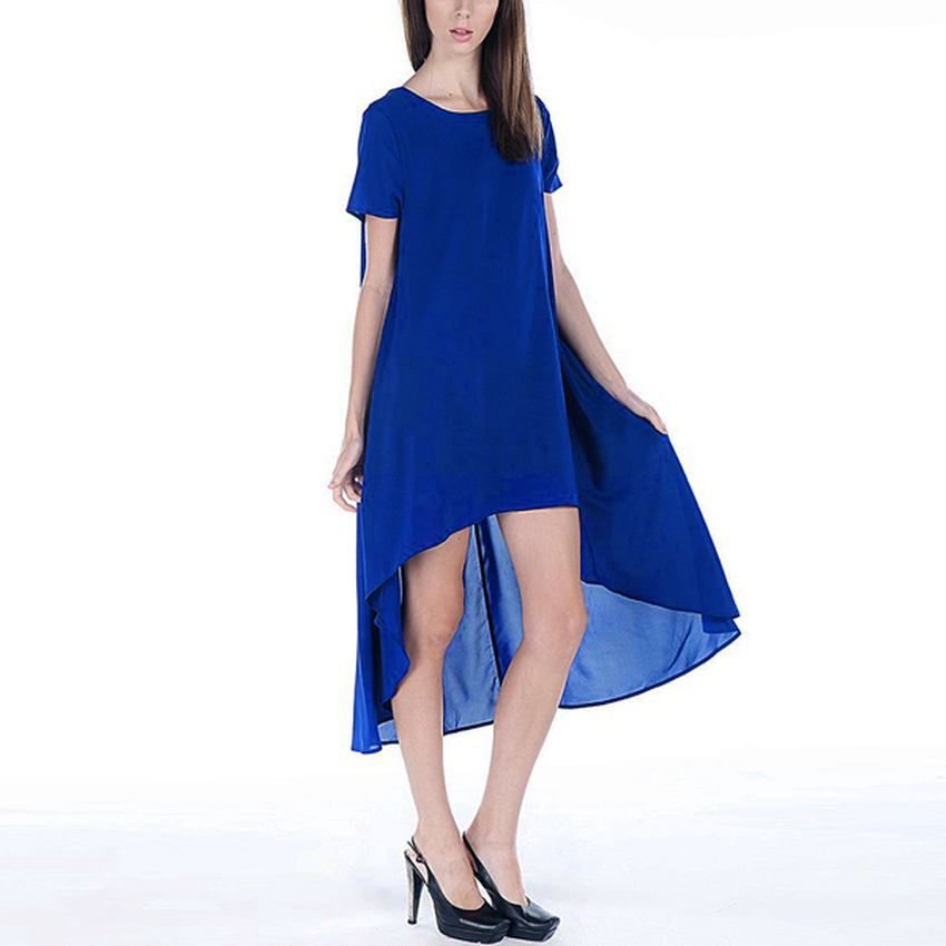 Women Chiffon Women - Dresses Asymmetrical hem Long Tops Casual Party BeachWomen - Dresseses
