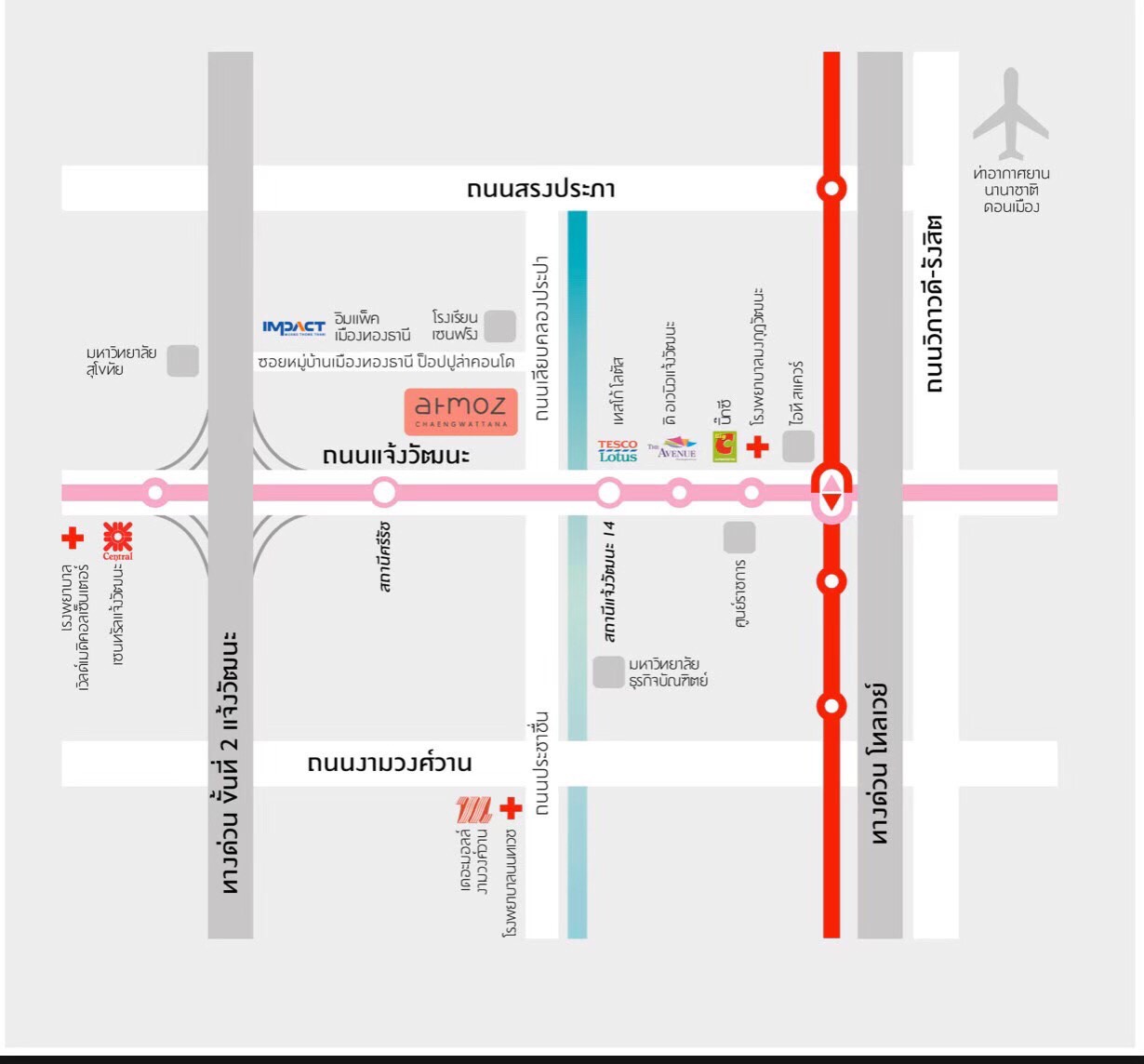 ให้เช่าคอนโด แอทโมซ แจ้งวัฒนะ Atmoz Chaengwattana คอนโด Fully Furnished ติดถนนเลียบคลองประปา