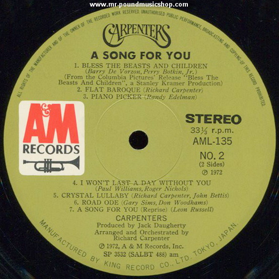 Carpenters - A Song For You