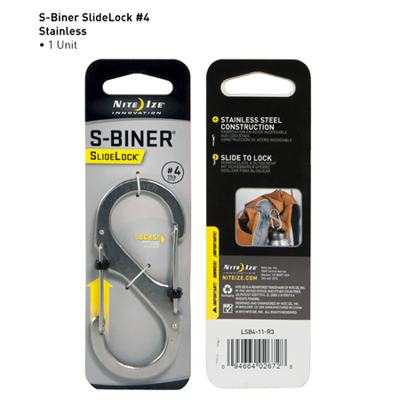 NiteIze S-BINER SlideLock #4 -stainless steel